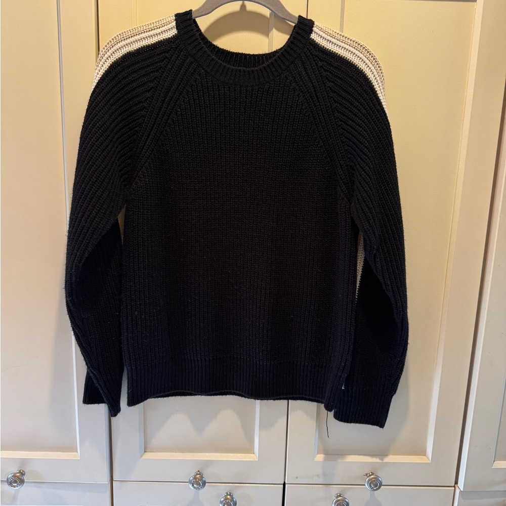 Sanctuary Black and Cream Crew Neck Sweater